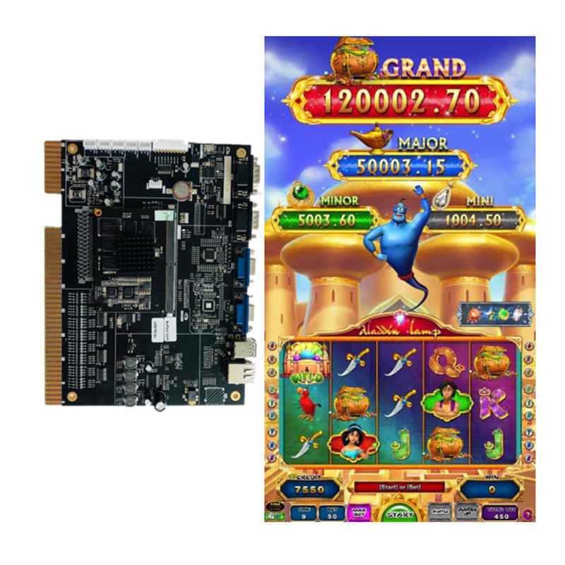 Dokunmatik ekran 19 satır casino makinesi Aladdin Lamp kumar slot oyunu baord satılık
